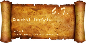 Ondrkal Terézia névjegykártya